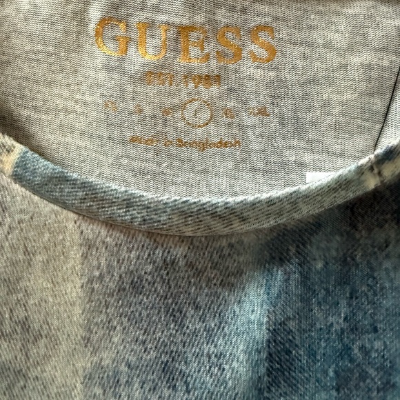 Guess Blue Denim Chain Print Top - Picture 6 of 7